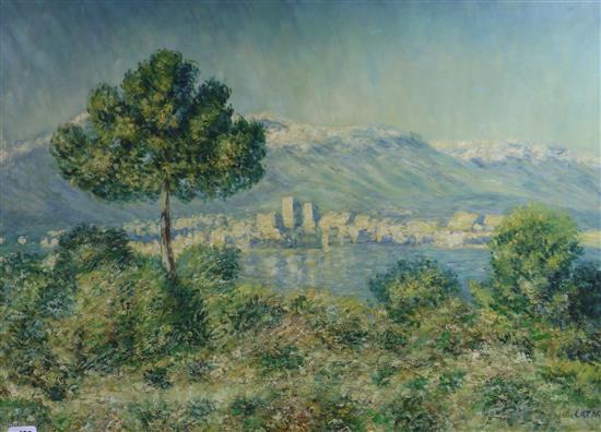 Carlos Catasse Mediterranean coastal landscape 30 x 40in.